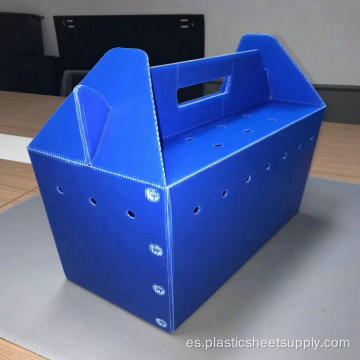 Caja de embalaje de plástico corrugado de ventas calientes azules